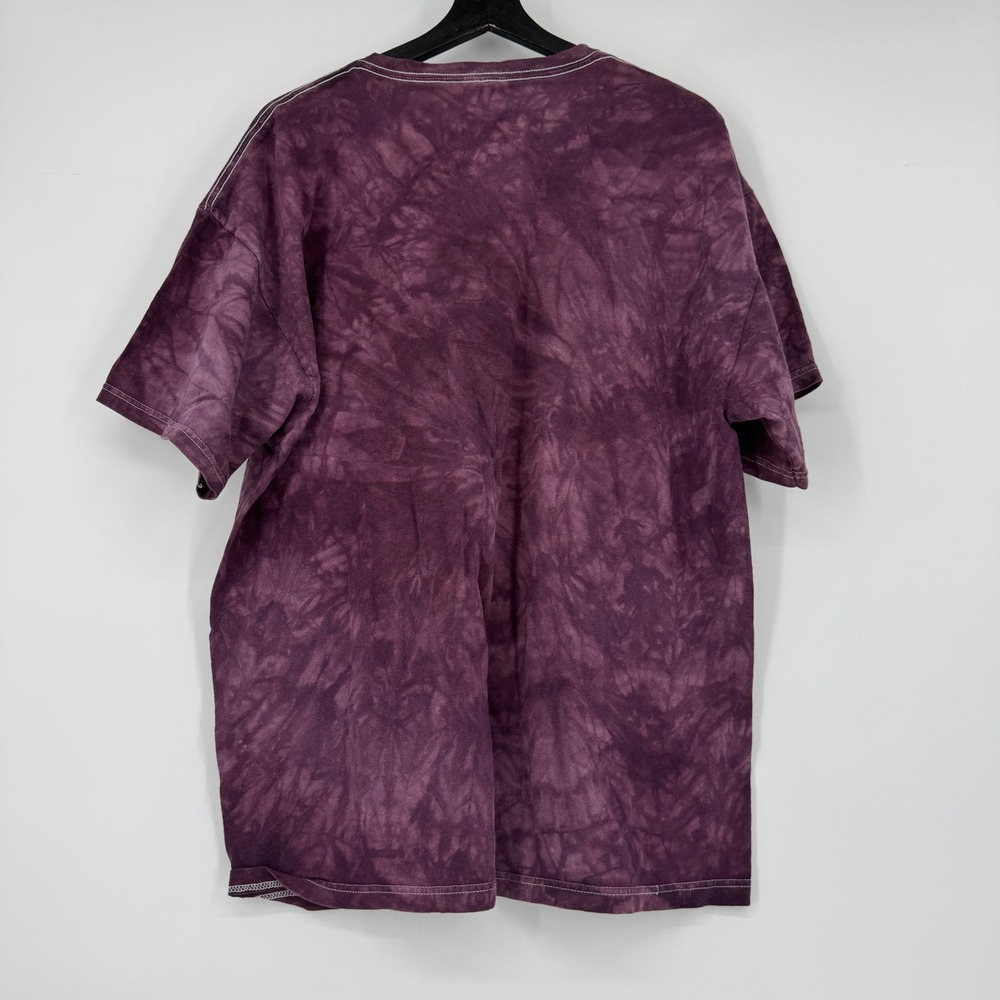 Vintage 90s Delta Native Wolf Tie Dye T-Shirt Mens XL Purple Short Sleeve - Picture 2 of 6